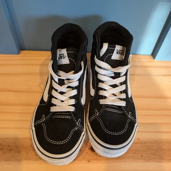 Vans Kids Black and White High-Top Sneakers - Picture 3 of 9